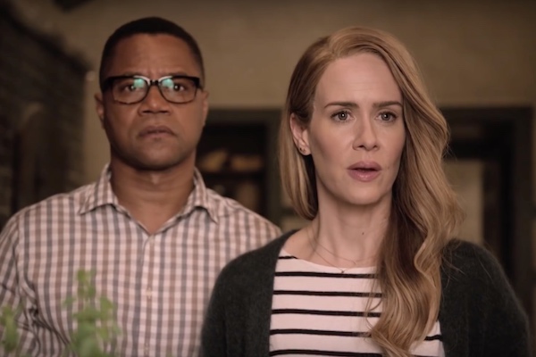 (Cuba Gooding Jr. and Sarah Paulson in "American Horror Story: Roanoke.' Screenshot via YouTube.)