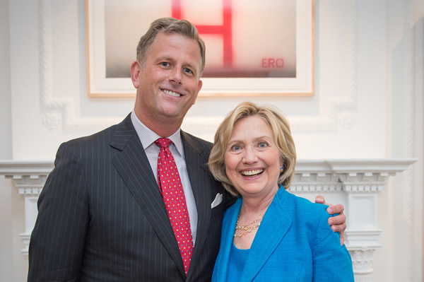 Greg Nelson with his candidate for president, Hillary Clinton