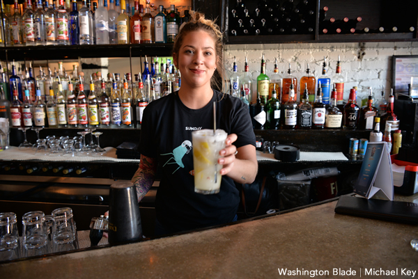 A bartender makes a Lemon Squeeze at Duplex Diner. (Washington Blade photo by Michael Key)