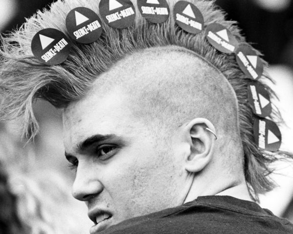 A participant in an ACT UP civil disobedience action at the National Institutes of Health on April 21, 1990. (Washington Blade photo by Doug Hinckle)