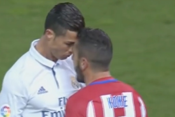 (Cristiano Ronaldo and Atletico Madrid midfielder Koke. Screenshot via YouTube.)
