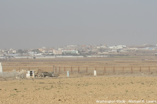 The Gaza Strip as seen from Nahal Oz, Israel, on Nov. 21, 2016. (Washington Blade photo by Michael K. Lavers)