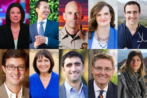Non-encumbent LGBT candidates include (top l - r) Angie Craig, Bao Nguyen, Paul Babeu, Misty Snow, Dr. Matt Heinz; (bottom row l - r) Clay Cope, Denise Juneau, Matt Heinz, Jim Gray and Misty Plowright (Photos courtesy campaigns; Plowright photo by Michael Herrera)