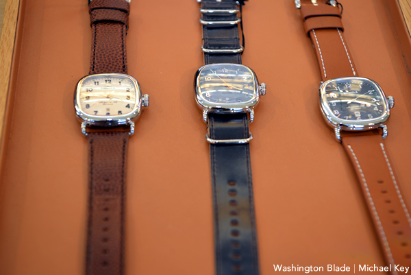 Shinola watches (Washington Blade photo by Michael Key)