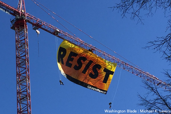 Greenpeace, gay news, Washington Blade, DC protests 2017