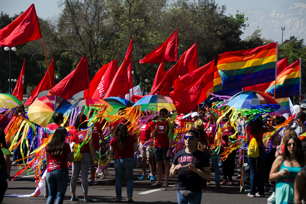 Same-sex marriage advocates protest in Santiago, Chile., in September 2016. (Photo courtesy of Francisca Becker)