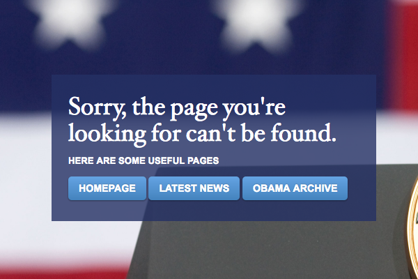 The LGBT page has been removed from the White House website.