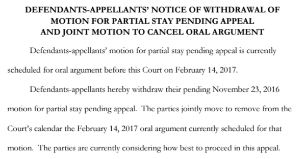 A Trump administration brief seeks to withdraw a request to stay an order against transgender student guidance.