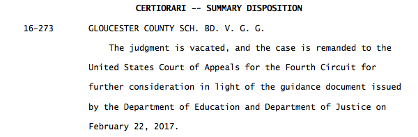 Supreme Court scraps Gavin Grimm case