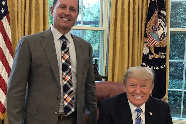 Trump congratulates gay appointee Ric Grenell on confirmation