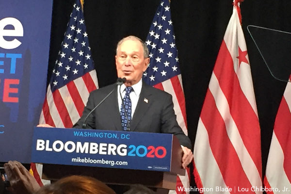 Michael Bloomberg, gay news, Washington Blade