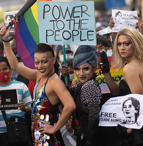 LGBTQ activists in Myanmar join protests against military coup 460x470 hq nude picture LGBTQ activists in Myanmar join protests against military coup image