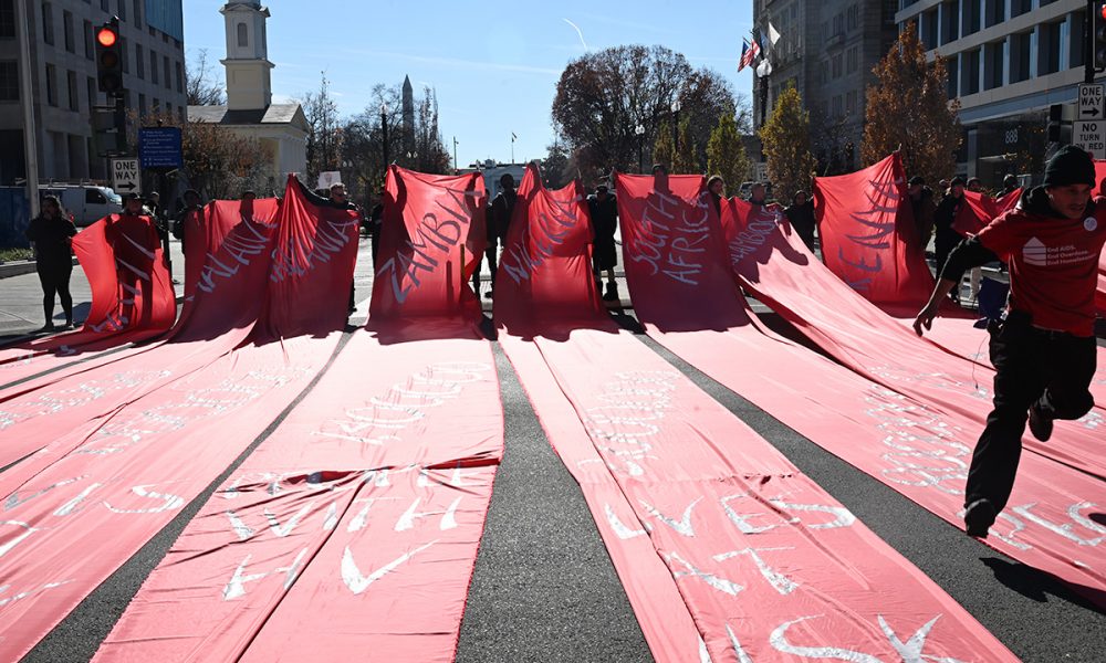 HIV/AIDS activists block intersection near White House